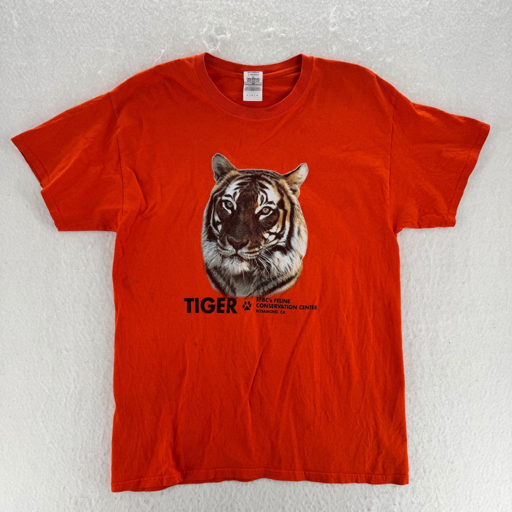 Gildan - T-Shirt EFBC Feline Conservation Tiger - Orange - L - Mens